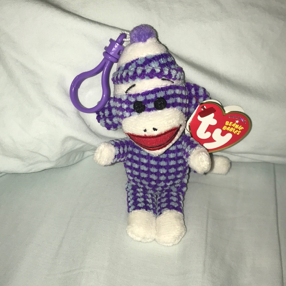 TY Sock Monkey Keychain